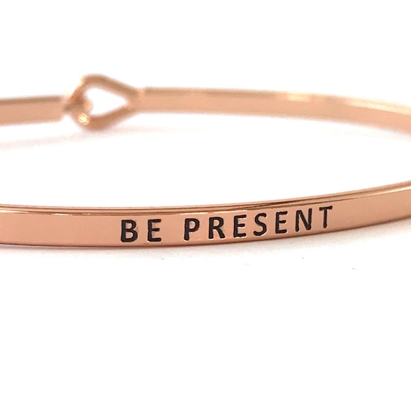 Rose Gold "Be Present" Bracelet - Picture 2 of 5